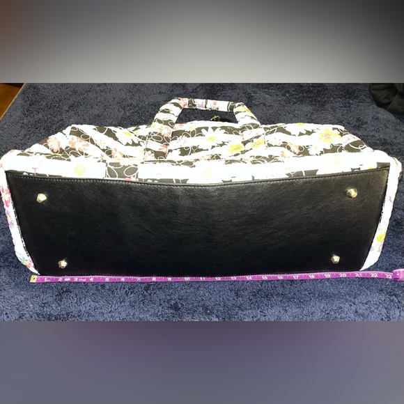 Betsey Johnson Striped Rainbow Daisy Quilted Weekender Duffle Bag - Picture 3 of 5